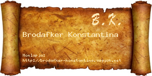 Brodafker Konstantina névjegykártya